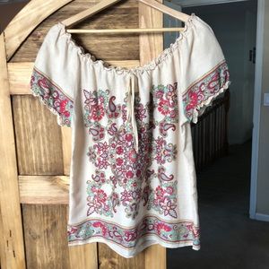 Lucky Brand Linen Peasant top